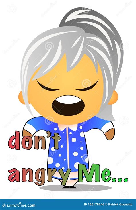 Grandma Is Angry Illustration Vector Stock Vector Illustration Of