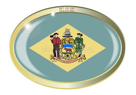 Delaware State Flag Oval Button Stock Vector Illustration Of Badge