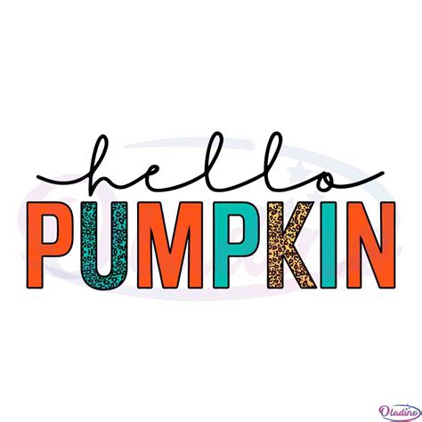 Hello Pumpkin Fall Leopard Svg Digital File