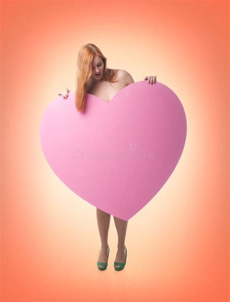 Naked Woman Holding A Heart In His Hands Stock Image Image Of Valentines Positive 82624921