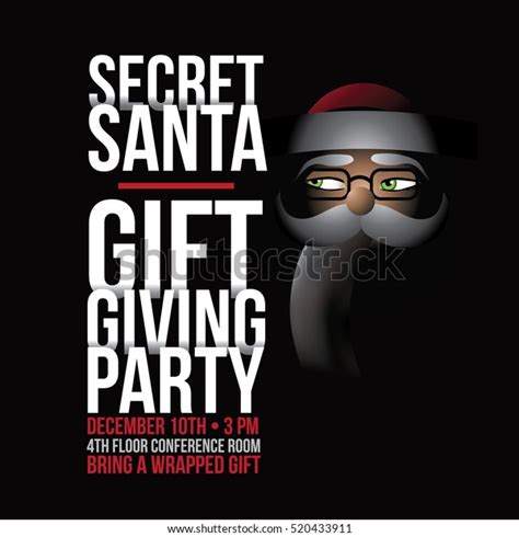 Cartoon Secret Santa Invitation Template Santa Stock Vector Royalty