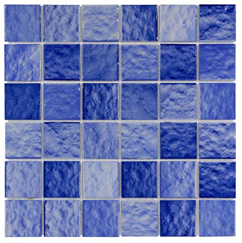 Mto0301 Classic 2x2 Squares Blue Glossy Ceramic Mosaic Tile