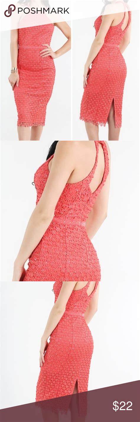 Coral Lace And Sequin Dress Boutique Item The Bold Coral Flattering Lace