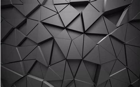 Dark Gray Triangles 3d Geometric Shapes Wallpaper For Home Or Business