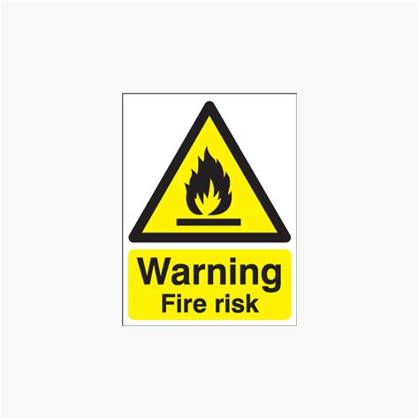 400x300mm Warning Fire Risk Plastic Signs Safety Sign Uk