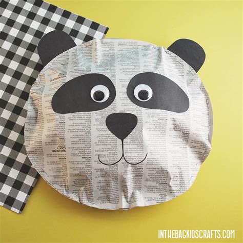 Diy Newspaper Panda Craft For Kids Free Template In The Bag Kids