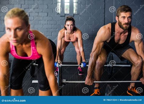 Athletes Lifting Barbell Stock Photo Image Of Barbell 78631324