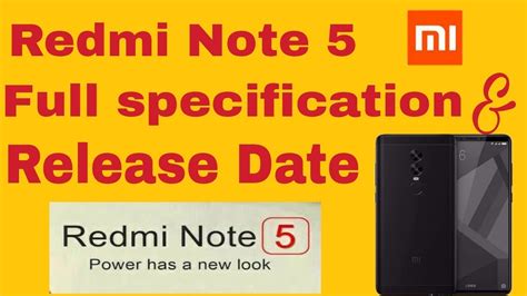 Redmi note 5 release date. Xiaomi Redmi Note 5 full specification || Release Date ...