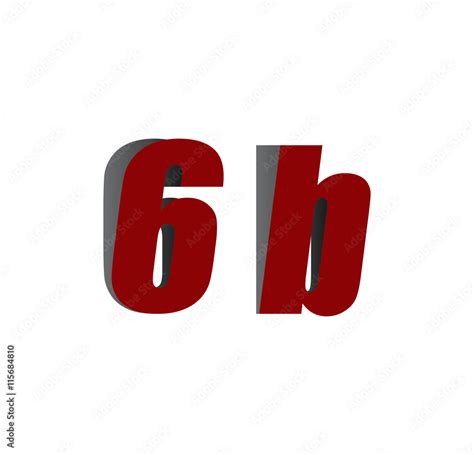 6b Logo Initial Red And Shadow Stock Vector Adobe Stock