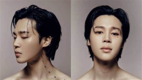 Bts Jimin Goes Shirtless Gets Covered In Silver Studs In Face Concept