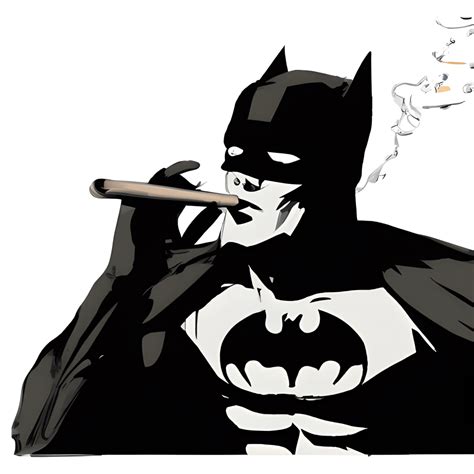 Batman Smoking A Cigar Carbon Illustration · Creative Fabrica