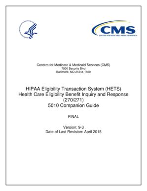 Fillable Online cms hhs HETS 270/271 Companion Guide - 5010. HETS 270/271 Companion Guide - 5010 ...