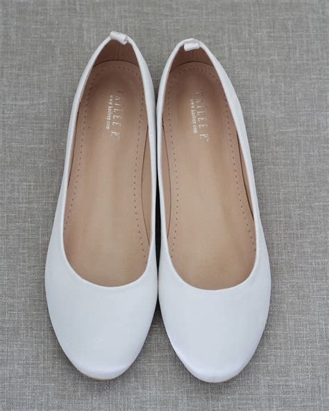White Satin Wedding Flats Women Wedding Shoes Bridal Shoes