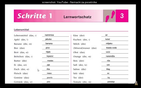 500 Nemačkih Reči Sa Prevodom Schritte 1 Nivo A11