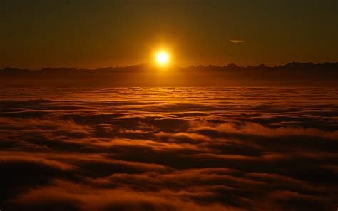 Hd Wallpaper Sunrise Above Clouds 4k Sky Sunset Beauty In Nature