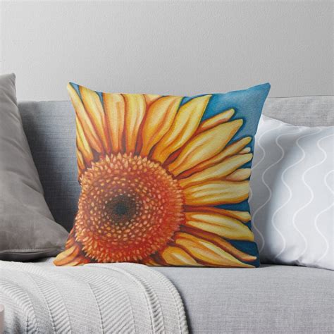 Sunflower Dark Throw Pillow For Sale By Artfulu Redbubble