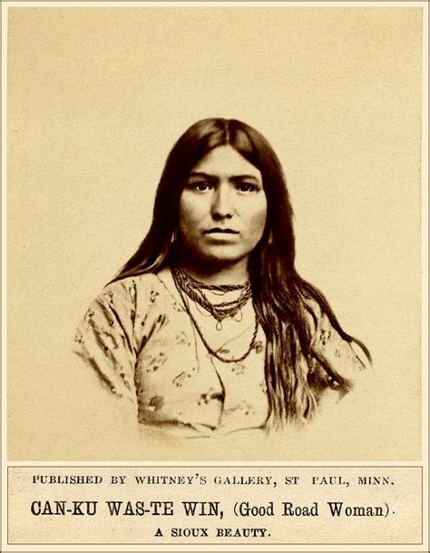 Sioux Woman Can Ku Was Te Win Good Road Woman Wearing Dress And