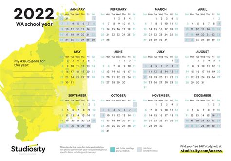 School Terms And Public Holiday Dates For Wa In 2022 Studiosity