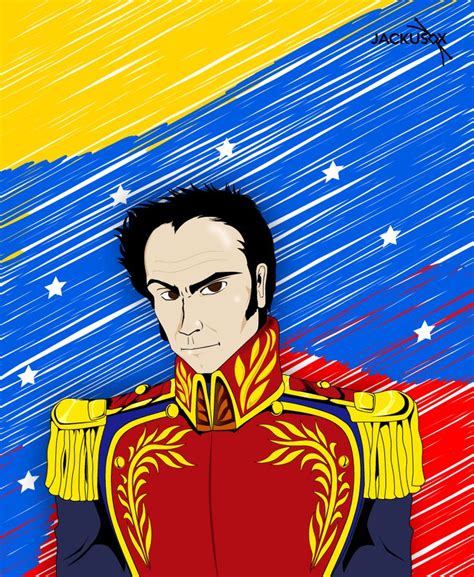 Una ilustración de nuestro libertador Simón Bolívar hecha en Adobe Illstrator CS https