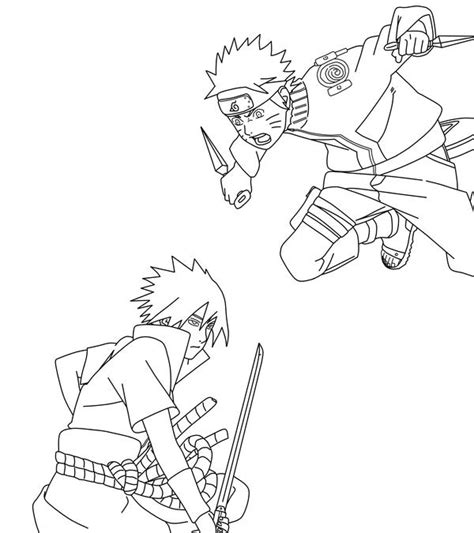 Naruto Vs Sasuke Lineart By Bleachshippuden On Deviantart