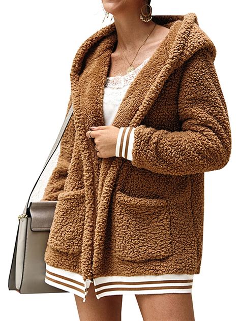 Good Product Low Price Womens Winter Teddy Bear Fluffy Coat Fleece Fur