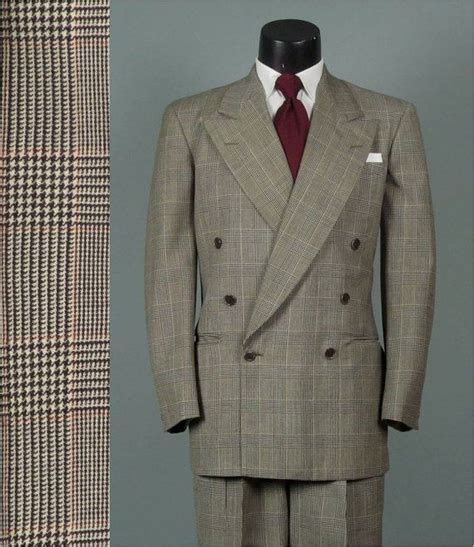 Vintage 1940s Mens Suit Glen Plaid 6 X 1 Double By Jauntyrooster