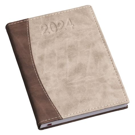 Agenda Diária 2024 Creme E Marrom Brinde Personalizado