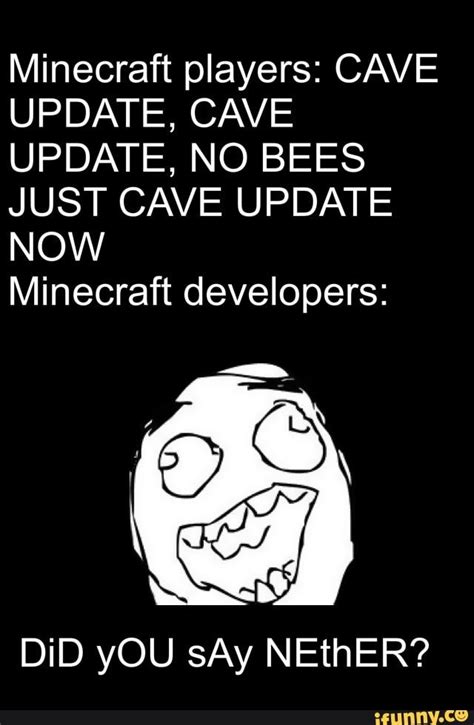 minecraft players cave update cave update no bees just cave update now minecraft developers