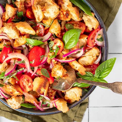 Toasted Bread Salad Inspired By Panzanella Two Market Girls