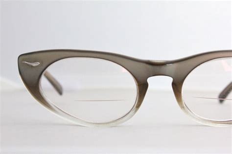 Vintage 50 S Brown Gray Fade Cat Eyeglasses Sunglass Etsy