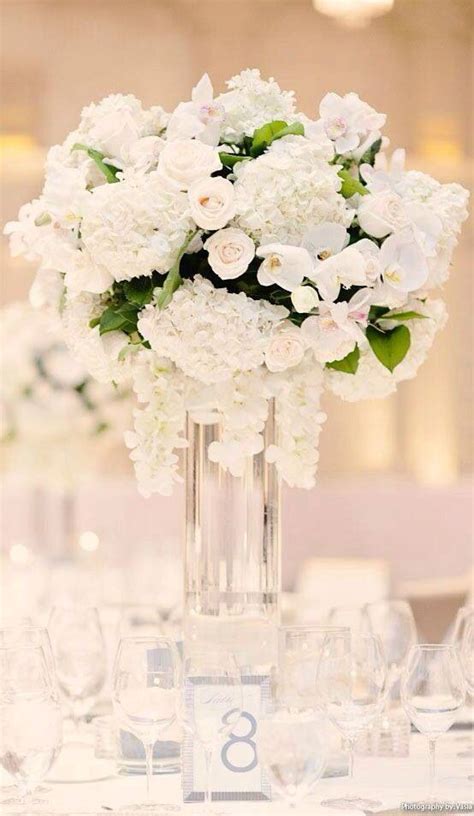 Centro De Mesa Xix White Wedding Flowers Centerpieces Flower