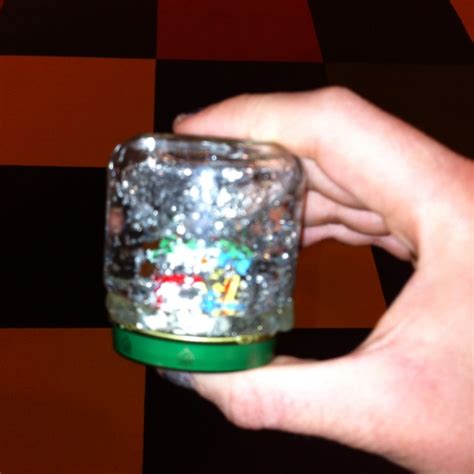 Christmas Homemade Snow Globe In Small Jar Hot Glue A Firgurine Can