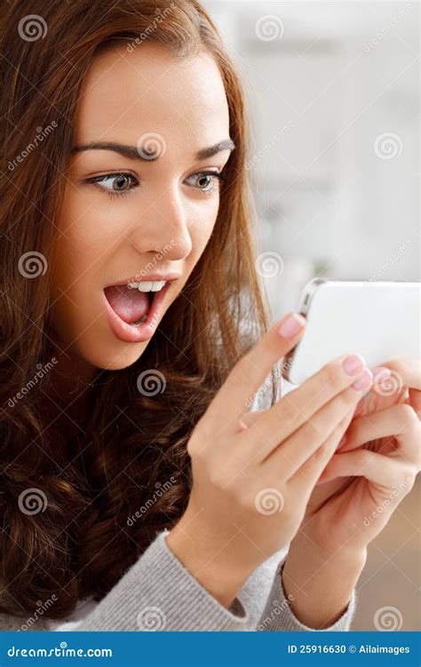 Pretty Young Woman Using Mobile Phone Stock Photo Image Of Fresh