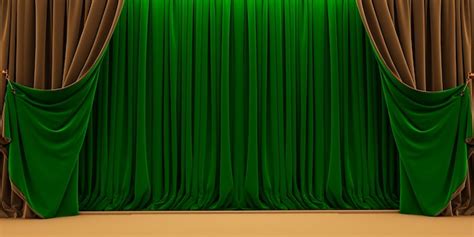 Green Stage Curtains