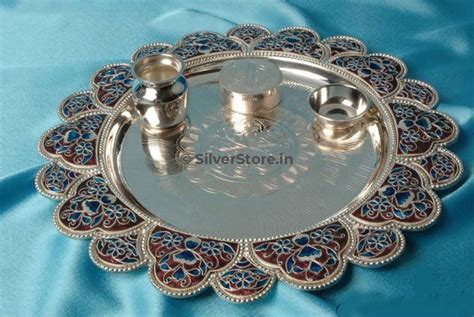 Buy Pure Silver Pooja Thali Online At Best Price