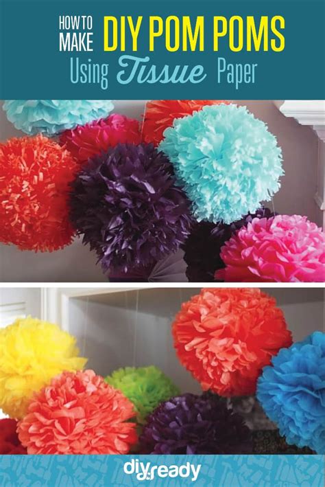 How To Make Diy Tissue Paper Pom Poms Craft Ideas Diy Ready Tissue