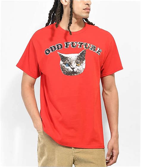 Odd Future Geo Cat Red T Shirt