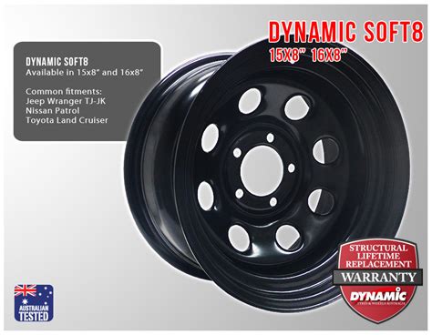 Dynamic 16x8 Soft 8 4x4 Steel Wheel 5x1143 25 Black