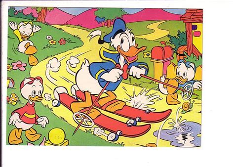 Donald Duck And Kids On Ski Roller Skates Walt Disney Production