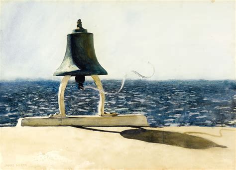 Jamie Wyeth American Watercolor Painting Ships Bell 1976