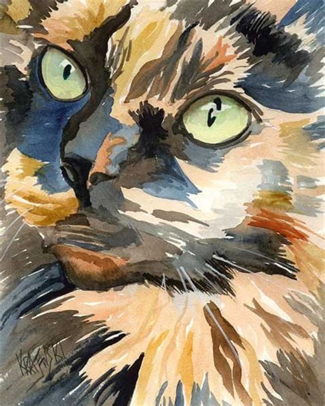 Calico Cat Painting Calico Cat Art Print Of Original Etsy