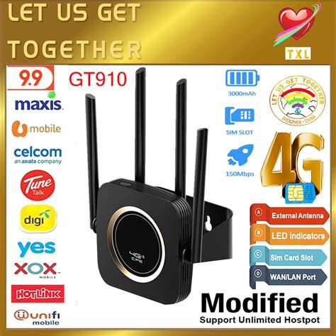 ModifiedReady Stock 300mbps Wifi Modem Router GT910 New Version