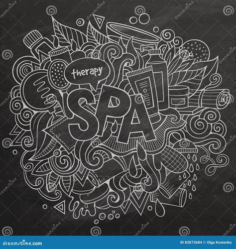 Spa Hand Lettering And Doodles Elements Illustration Stock Illustration
