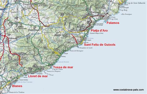 Carte Costa Brava Vacances Arts Guides Voyages