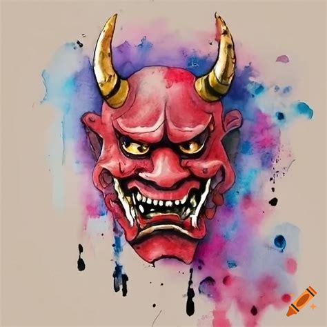 Sumie Painting Of An Oni Mask On Craiyon