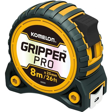 Komelon Gripper Pro 8m26ft X 25mm Tape Measure Build And Plumb