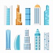 Rascacielos de la ciudad, conjunto de dibujos animados aislados ...