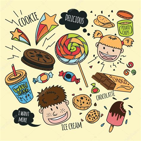 Various Snack Cartoon Icons Stock Illustration By ©mhatzapa 89580580
