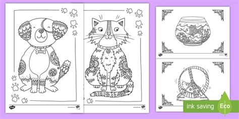 Pets Mindfulness Coloring Activity Twinkl Resources