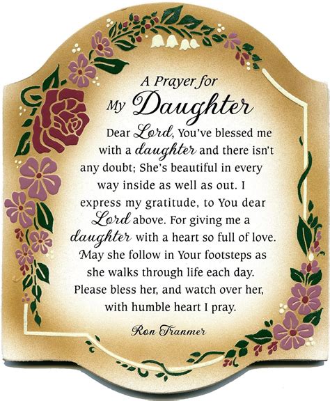 Prayermy Daughter Embossed Wood Plaque With Easel Amazonca Home